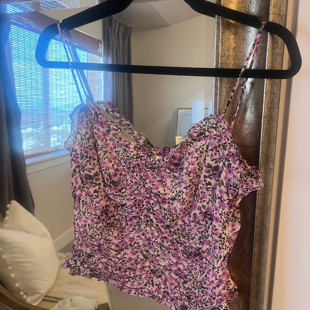 Astr Purple Floral Camisole Top